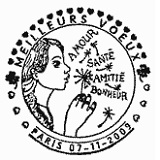 Cachet de Personnage féminin en rouge Cachet de Personnage féminin en rouge