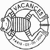 Cachet de Crabe faisant un château de sable Cachet de Crabe faisant un château de sable