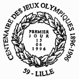 Cachet de Centenaire des Jeux Olympiques 1896-1996 Cachet de Centenaire des Jeux Olympiques 1896-1996