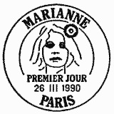Cachet de Marianne de Briat - 0F10 brun Cachet de Marianne de Briat - 0F10 brun
