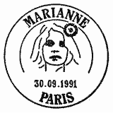 Cachet de Marianne de Briat - 2F20 vert Cachet de Marianne de Briat - 2F20 vert