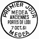 Cachet de Médéa - Anciennes portes de Lodi - Algérie Cachet de Médéa - Anciennes portes de Lodi - Algérie