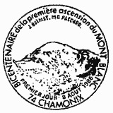 Cachet de Bicentenaire première ascension du Mont-Blanc