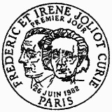 Cachet de Frédéric et Irène Joliot-Curie