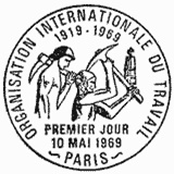 Cachet de Organisation Internationale du Travail 1919-1969 Albert Thomas