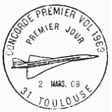 Cachet de Concorde Premier vol 1969 Cachet de Concorde Premier vol 1969