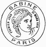 Cachet de Sabine de Gandon - 1F40 bleu Cachet de Sabine de Gandon - 1F40 bleu