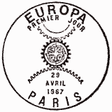Cachet de Europa 0F30 bleu, bleu clair et gris Cachet de Europa 0F30 bleu, bleu clair et gris