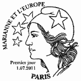 Cachet de Marianne de Beaujard Europe bleu 20g Cachet de Marianne de Beaujard Europe bleu 20g