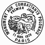 Cachet de Monument aux combattants polonais 1939-1945 Cachet de Monument aux combattants polonais 1939-1945