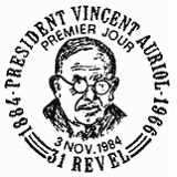 Cachet de Président Vincent Auriol 1884-1966 Cachet de Président Vincent Auriol 1884-1966