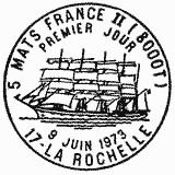 Cachet de Voilier 5 mâts France II Cachet de Voilier 5 mâts France II