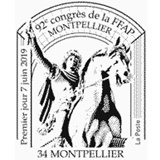 Cachet de Montpellier - 92e Congrès de la Fédération Française des Associations Philatéliques (avec vigne Cachet de Montpellier - 92e Congrès de la Fédération Française des Associations Philatéliques (avec vigne