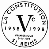 Cachet de La Constitution de la Vème République 1958-1998 Cachet de La Constitution de la Vème République 1958-1998