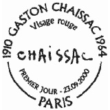 Cachet de Gaston Chaissac éVisage rougeé Cachet de Gaston Chaissac éVisage rougeé