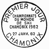 Cachet de Championnats du monde de ski à Chamonix 1962 - Slalom Cachet de Championnats du monde de ski à Chamonix 1962 - Slalom