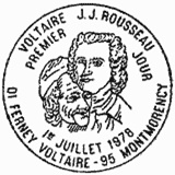 Cachet de Voltaire 1694 - 1778 Rousseau 1712 - 1778