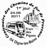 Cachet de Centenaire des Chemins de Fer de Provence - Train des Pignes Cachet de Centenaire des Chemins de Fer de Provence - Train des Pignes