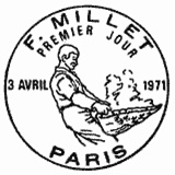 Cachet de Le vanneur de Jean François Millet