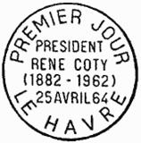 Cachet de Président René Coty 1882-1962