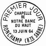 Cachet de Chapelle Notre-Dame du Haut Ronchamp (Haute Saône) Cachet de Chapelle Notre-Dame du Haut Ronchamp (Haute Saône)