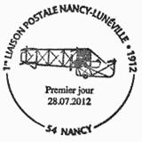 Cachet de 1912 1ère liaison postale Nancy-Lunéville Cachet de 1912 1ère liaison postale Nancy-Lunéville