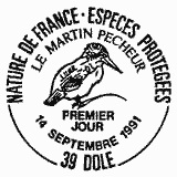Cachet de Le martin pêcheur - Alcedo attis Cachet de Le martin pêcheur - Alcedo attis