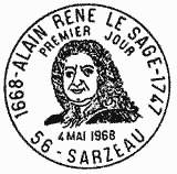 Cachet de Alain René Le Sage 1668 - 1747