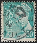 Mercure - 50c turquoise (Postes française)