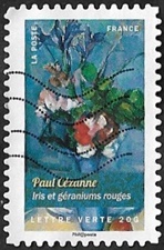 Paul Cèzanne - Iris et géraniums rouges