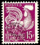 Coq Gaulois 15F lilas - Préoblitéré