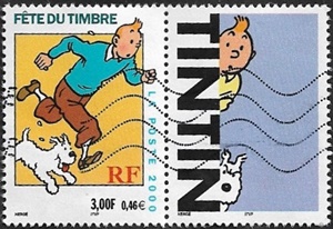 Tintin et Milou, avec vignette