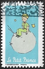 Le Petit Prince assis sur sa planète