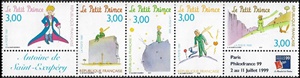 Antoine de Saint-Exup?ry - Bande de 5 timbres ?Le Petit Prince?