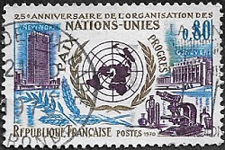 25ème anniversaire de l'organisation des Nations-Unies - Paix - Progrès