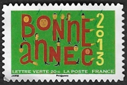 Bonne année avec des bonhommes en forme de lettres