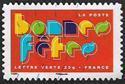 Bonne année en lettres multicolores stylisées