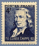 Claude Chappe 1763-1805 150éme anniversaire du Télégraphe