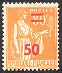 Type Paix - 50c sur 80c orange