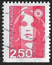 Marianne de Briat - 2F50 rouge pour carnet